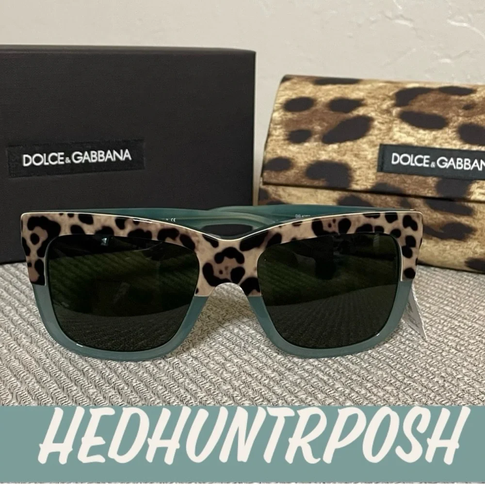 🎉HP🎉New! Dolce & Gabbana Animalier 54MM Colorblock Sunglasses🐆W/Box,Case,Bag